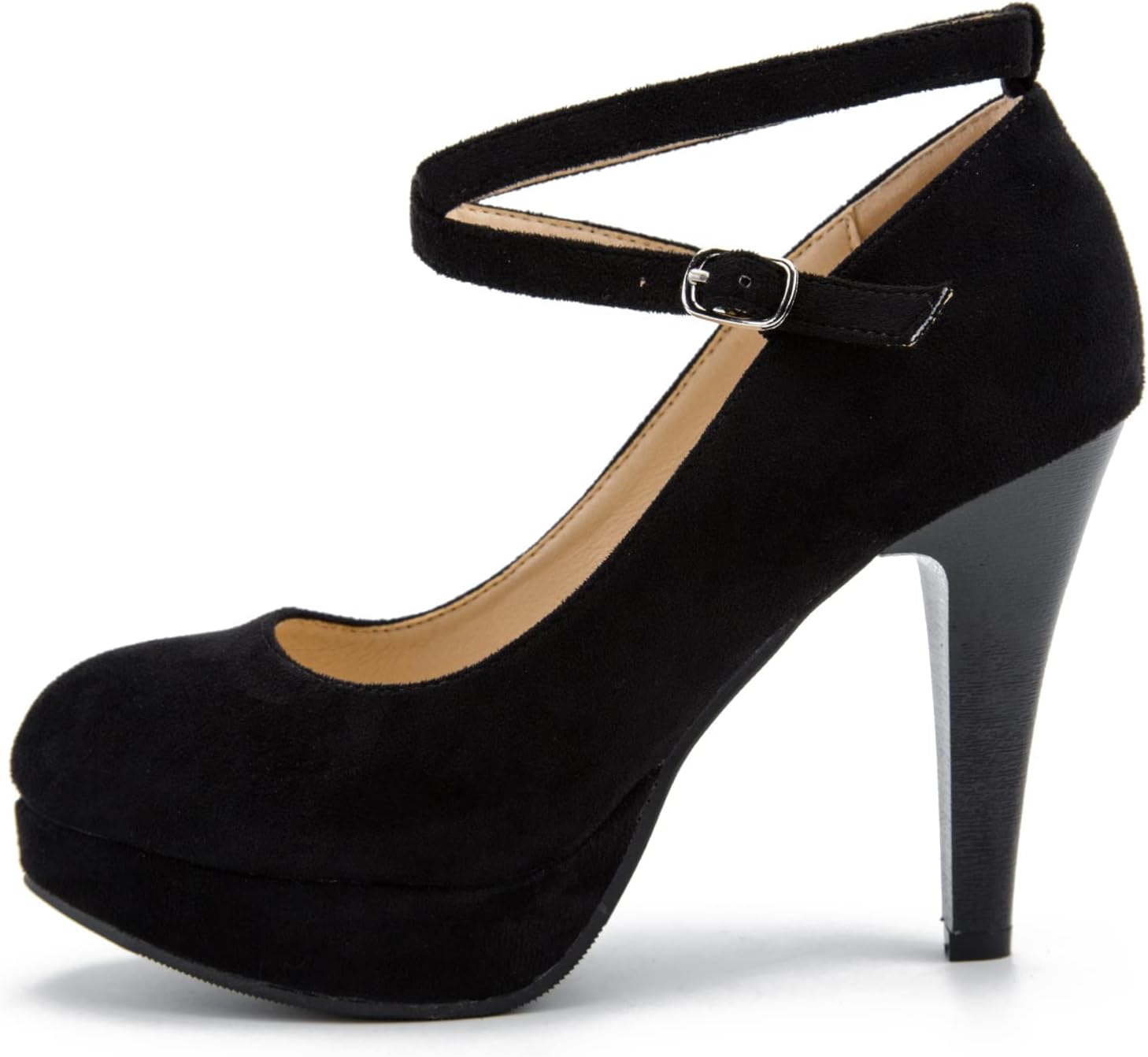 fereshte Women's Platform Pumps, Ankle Strap, High Heel, Closed Toe, Party Wedding Dress Shoes - Image 5