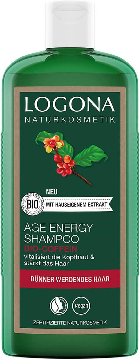 Age Energy Shampoo Organic Caffeine, Naturally Effective Against Hair Loss, Strengthens Thin and Weak Hair, Gives New Energy and Strength for Strengthened Hair, Vegan, 250 ml