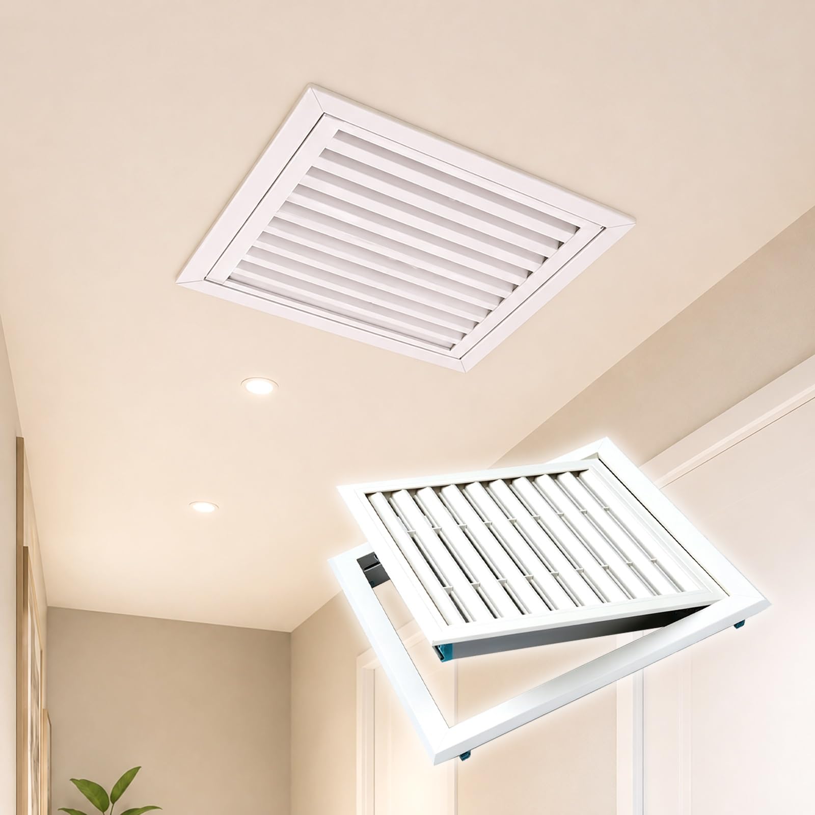 Cubierta de ventilación con panel de acceso desmontable de 15x15cm para pared