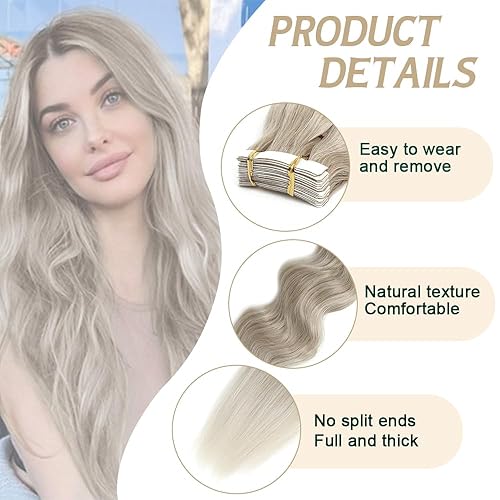 Miniatura 3 de Extensiones de cabello con cinta, 10 unidades, 1.76 oz, extensiones de cabello sintético rizado, ondulado, de 20 pulgadas, sin costuras, invisibles,