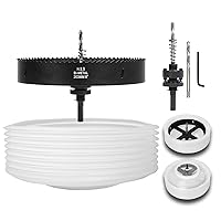 Vista 13 de Sierra de agujero de 6.25 pulgadas para luces empotradas y luces de lata, cortador de agujero de 6-1/4 pulgadas con recogedor de polvo para Naranja