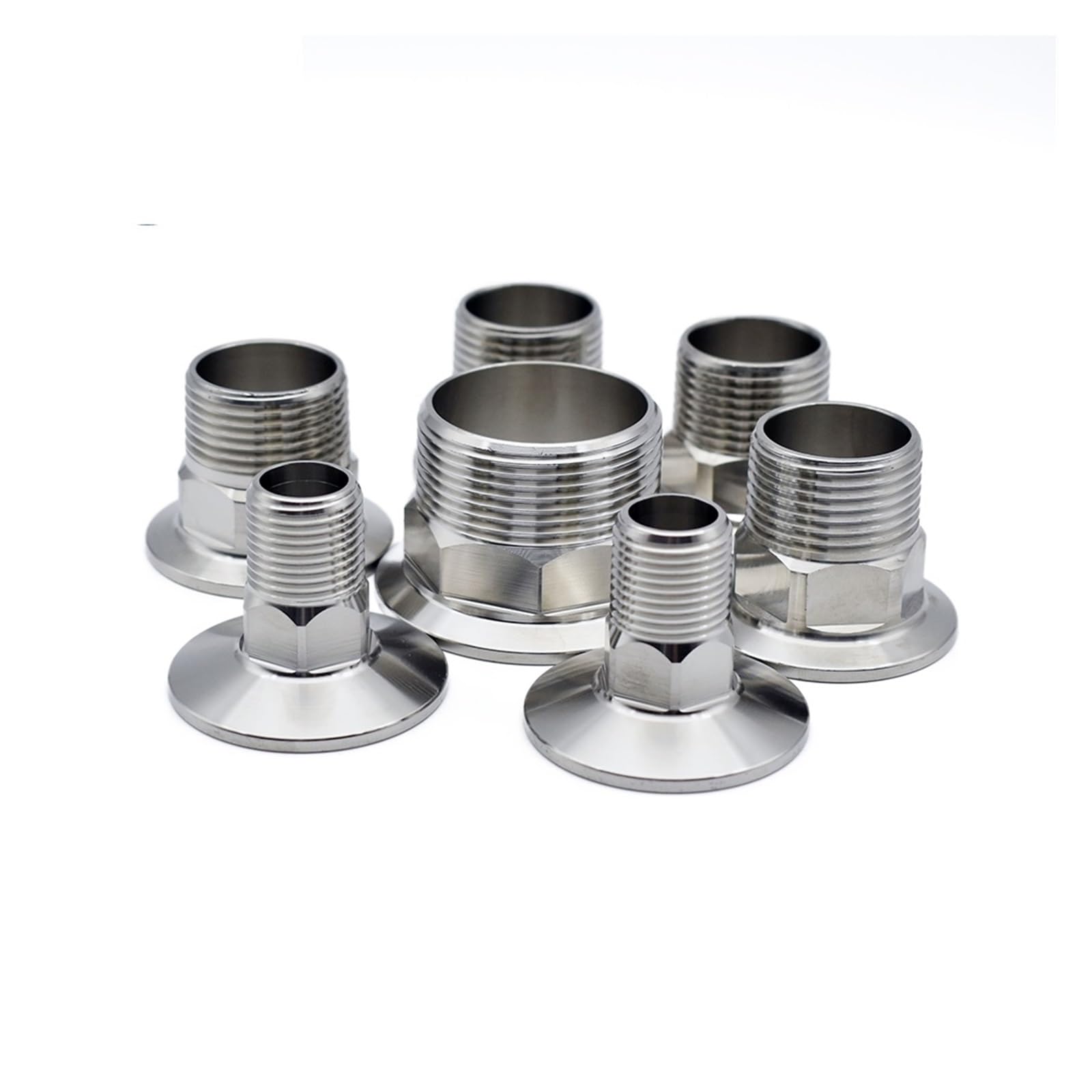 Łączniki rurowe ze stali nierdzewnej, Złączki rurowe 1/2" do 2" BSPT z gwintem zewnętrznym SS304/316 ze stali nierdzewnej sanitarnej zacisków Tri Clamp(Ss316,DN65 Ferrule 91)