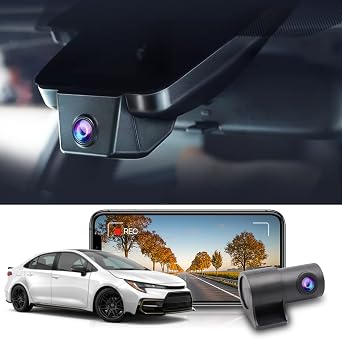 Fitcamx Front 2K and Rear 1080P Dash Cam Adapts for Toyota Corolla LE L XLE XSE SE 2020 2021 2022 Hybrid & Hatchback 2019-2022 E210/Gen12, OEM Factory Look, Loop Recording WiFi, G-Sensor, 64GB Card