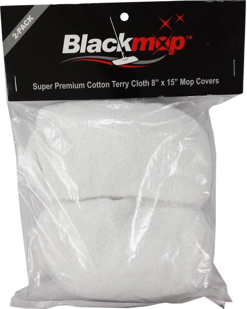 Super Premium Cotton Terry Cloth 8" x 15" Mop Cover - 2 Pack