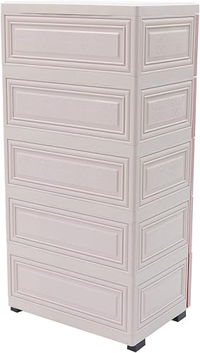 Miniatura 5 de banborba Cómoda de cajones de plástico, armario de almacenamiento con 6 cajones, modernos cajones de armario, organizador alto ideal para sala de