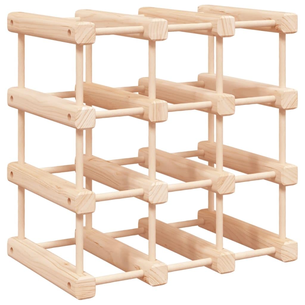 Weinregal für 12 Flaschen Massivholz Kiefer 36x23x36 cm | Stilvoller Flaschenständer für Küche, Speisekammer & Keller. Sichere, platzsparende Lagerung für Ihre Weine.