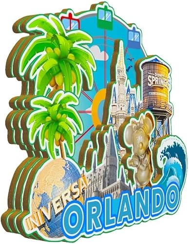 Miniatura 2 de Imán de madera para nevera Orlando Florida, Estados Unidos, 3D, monumentos de viaje, coleccionables, recuerdos, decoración hecha a mano -2650