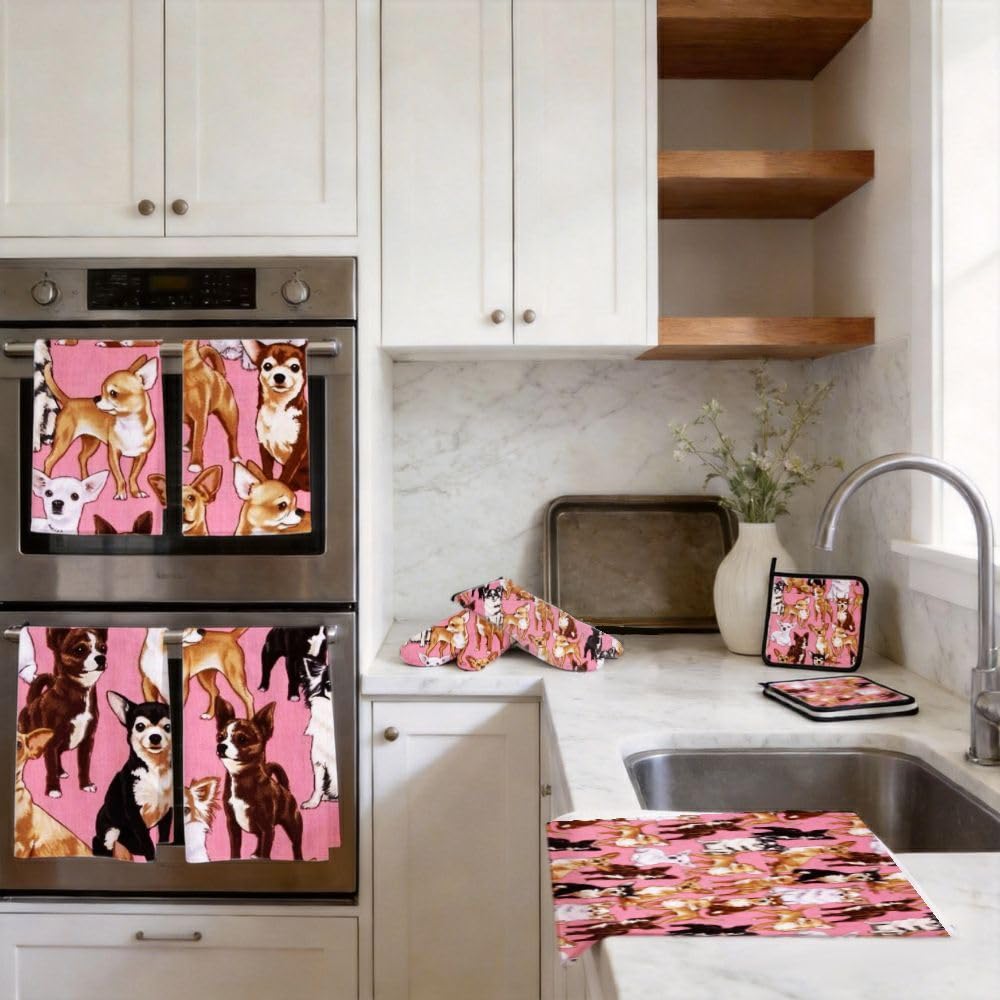 9PCS Carino Chihuahua Tessuto Cucina Decor e Accessori Set