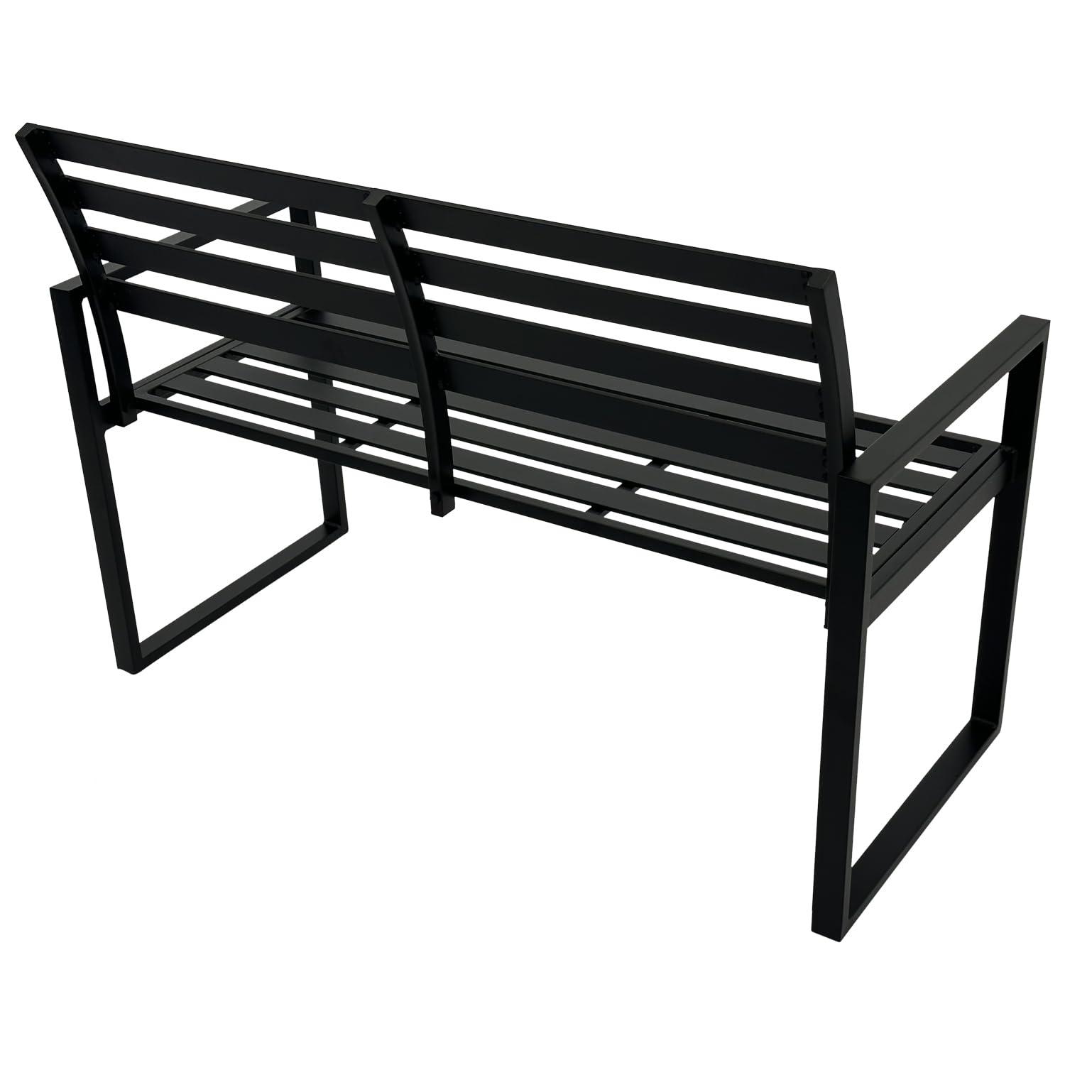 DEGAMO Design Gartenbank Atlanta 2-sitzer 123cm, aus Aluminium wetterfest und rostfrei, schwarz, Outdoor