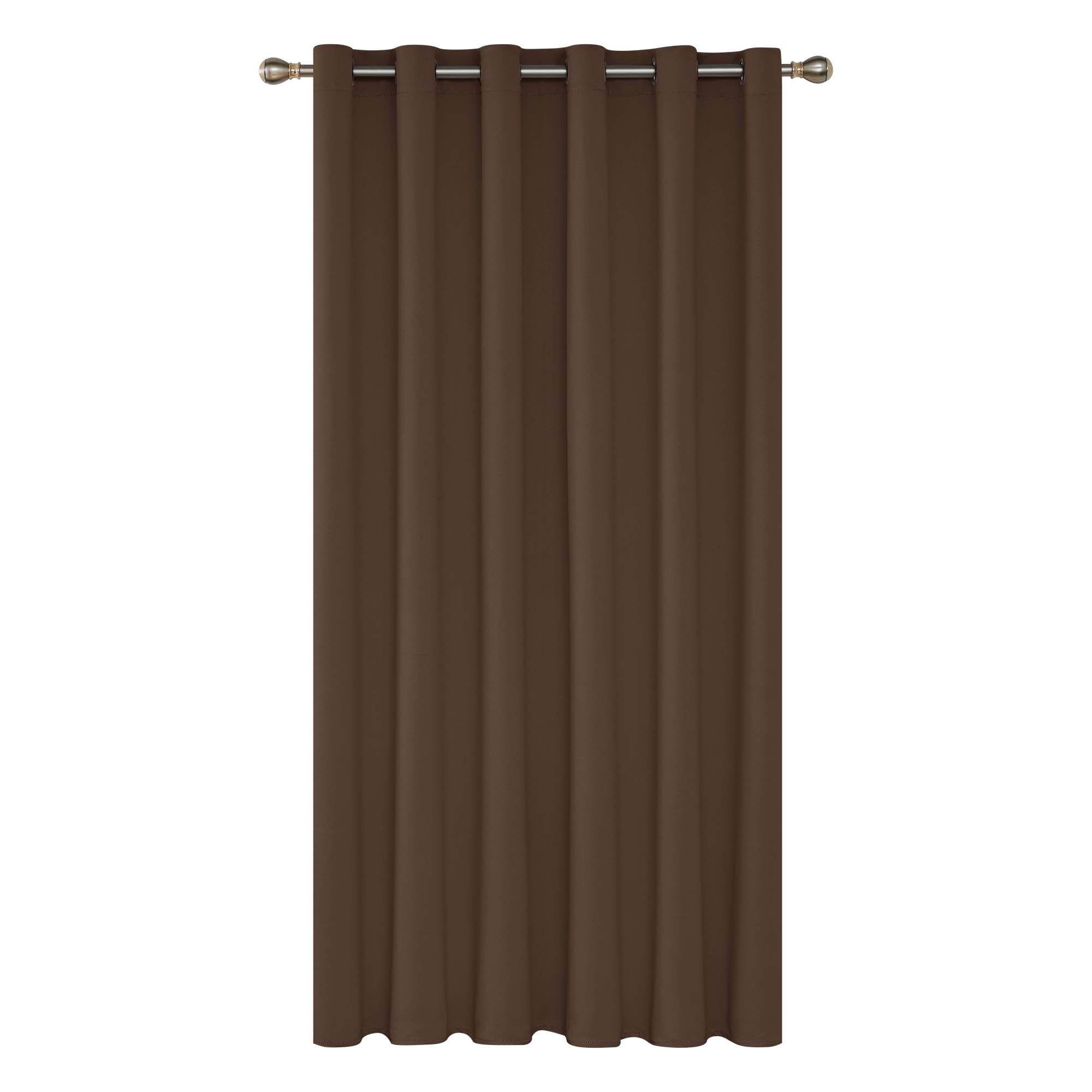 Deconovo Eyelet Blackout Solid Thermal Insulated Wide Width Curtain for Door 100 x 84 Inch Brown 1 Panel