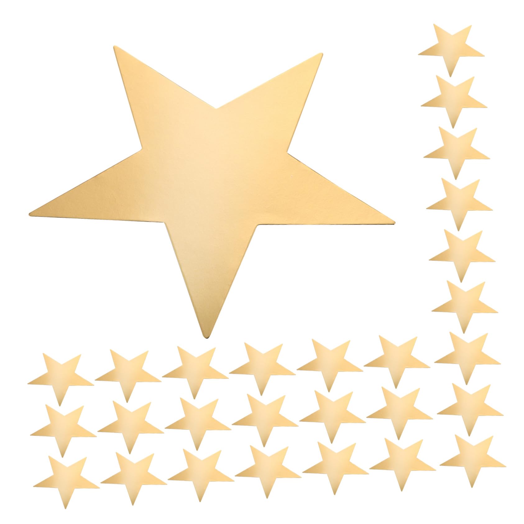 Estrellas de papel brillante doradas para decoraciones de aula y bodas
