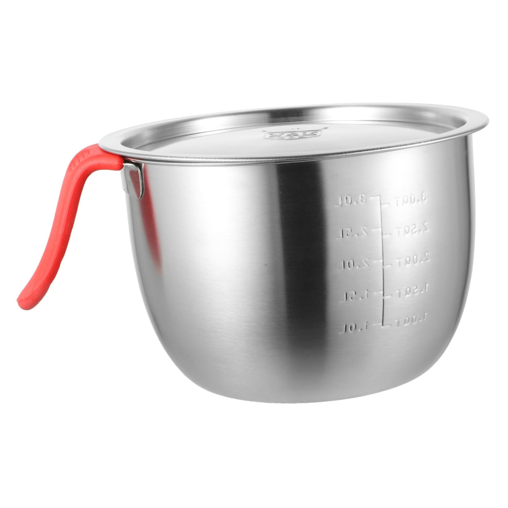 LIFKOME Bol à Mélanger en Acier Inoxydable 3l Argenté, 1 Set