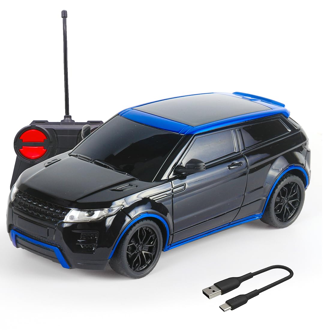 Wembley Remote Control RC Toy Car for Kids High Speed Racing Car Toys for 5 Years 12 for Boys 7-14 Years 1:24 Scale Mini Remote Car - Black & Blue