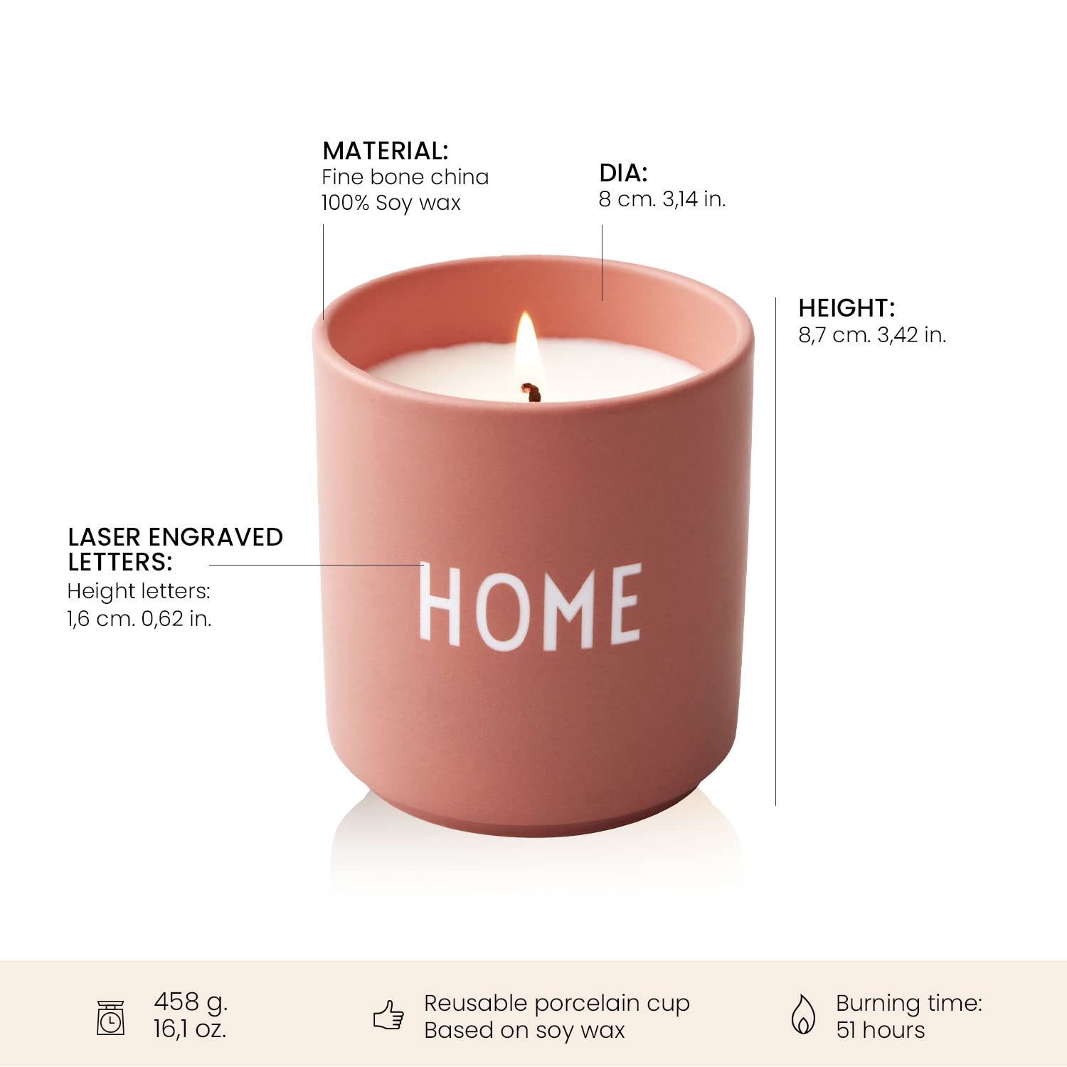 Design Letters Vela Aromática Regalos Originales Para Mujer, Hombre | 16 Oz Velas Decorativas Pequeño | Velas Perfumadas 100% Cera de Soja | Vela de Mecha 15hr Quemar | Aroma de Flores, Madera y Fruta