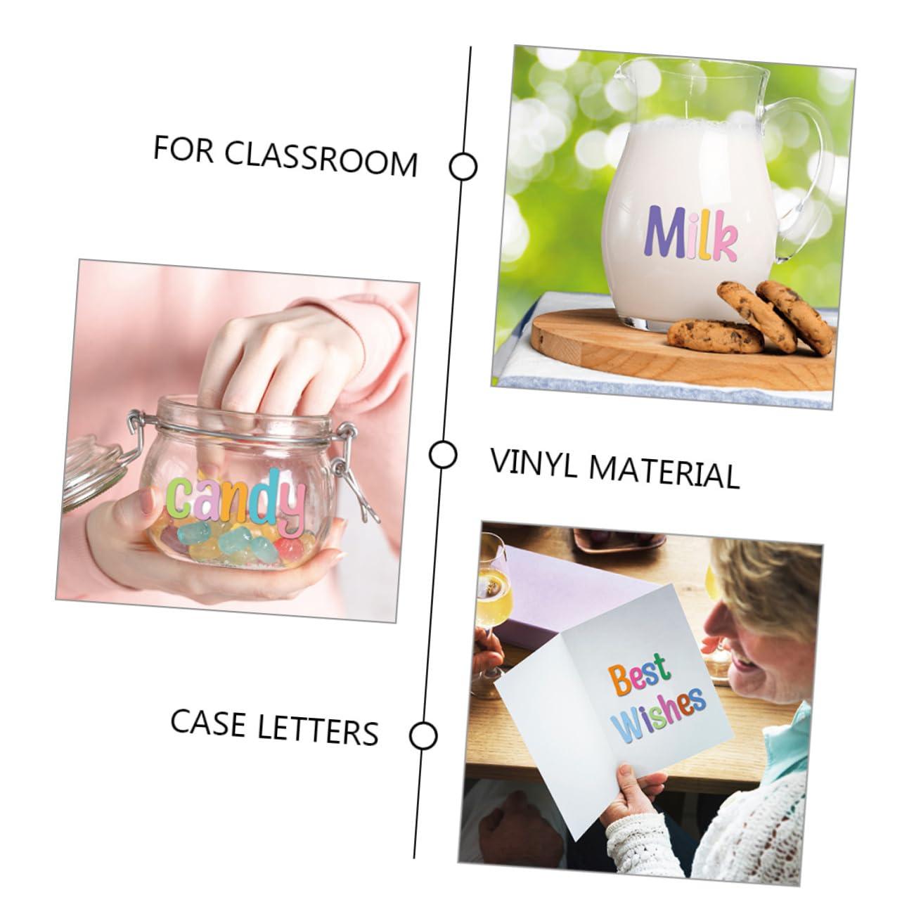 SEWACC 6 Sheets DIY Letter Stickers of Adhesive Alphabet and Decals for Room Decor Versatile Wall Art for Bedrooms Classrooms and More Easy to Apply Vinyl Stickers