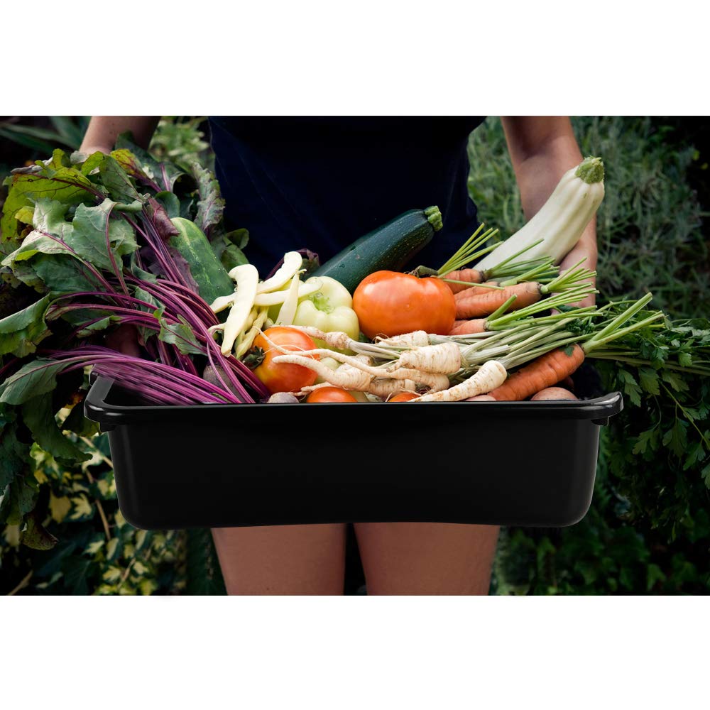 Teyyvn Vasca da bagno in plastica per autobus, 13 l, set di 4 ciotole poco profonde, nero