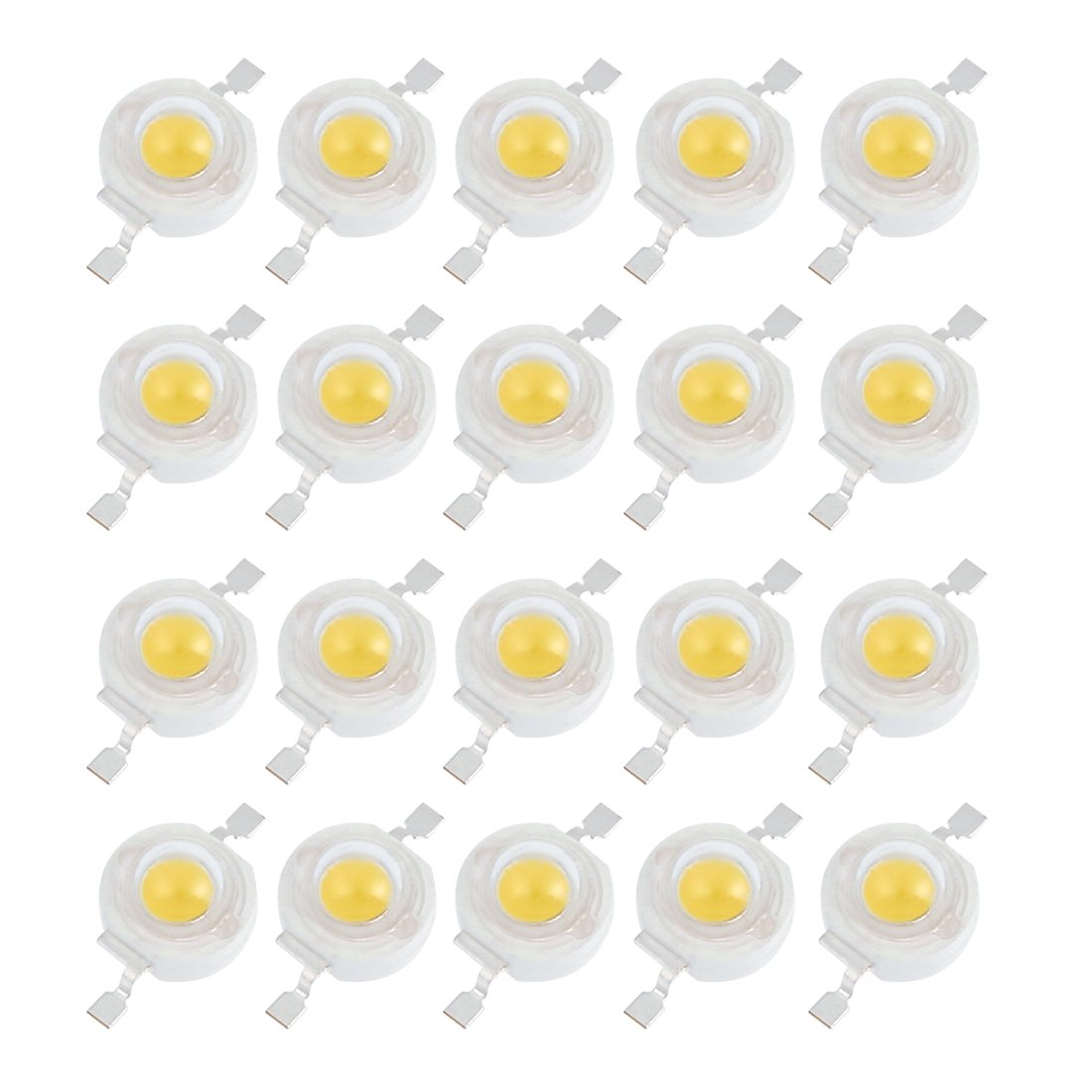 Aexit 20pcs 3000K Lighting fixtures and controls High Power Led Chip Board White(DC 3V-3.4V 1W) Super Bright Intensity SMD COB Light Emitter Components Diode