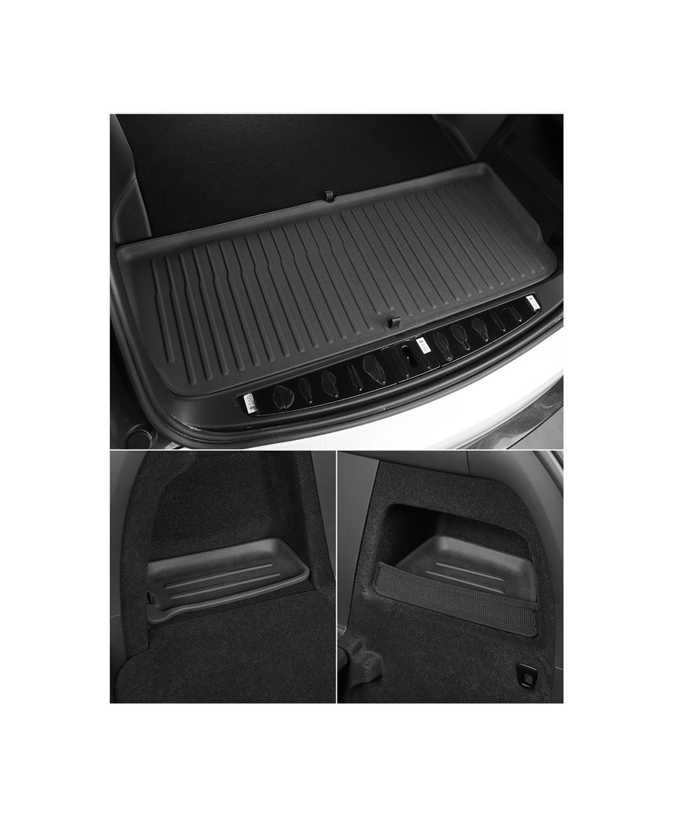 Auto Kofferraummatten TPE 3D Auto Fußmatten Cargo Liner Stamm Pad wasserdichte Schutz Linke Ruder Für Tesla Für Modell X 2024 5/6/7 Sitz(6seats Trunk)