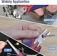 Vista 6 de WORKPRO Juego de alicates miniatura de 6 piezas, punta de aguja, diagonal, nariz larga, nariz doblada, corte final y línea para hacer manualidades