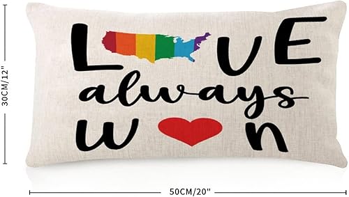 Miniatura 4 de Elegant Body Pillow Case Cover with Zipper 12x20 Inch Love Always Win Decorations Rectangle Cushion Case Rainbow Pride Parades Cushion Cases for