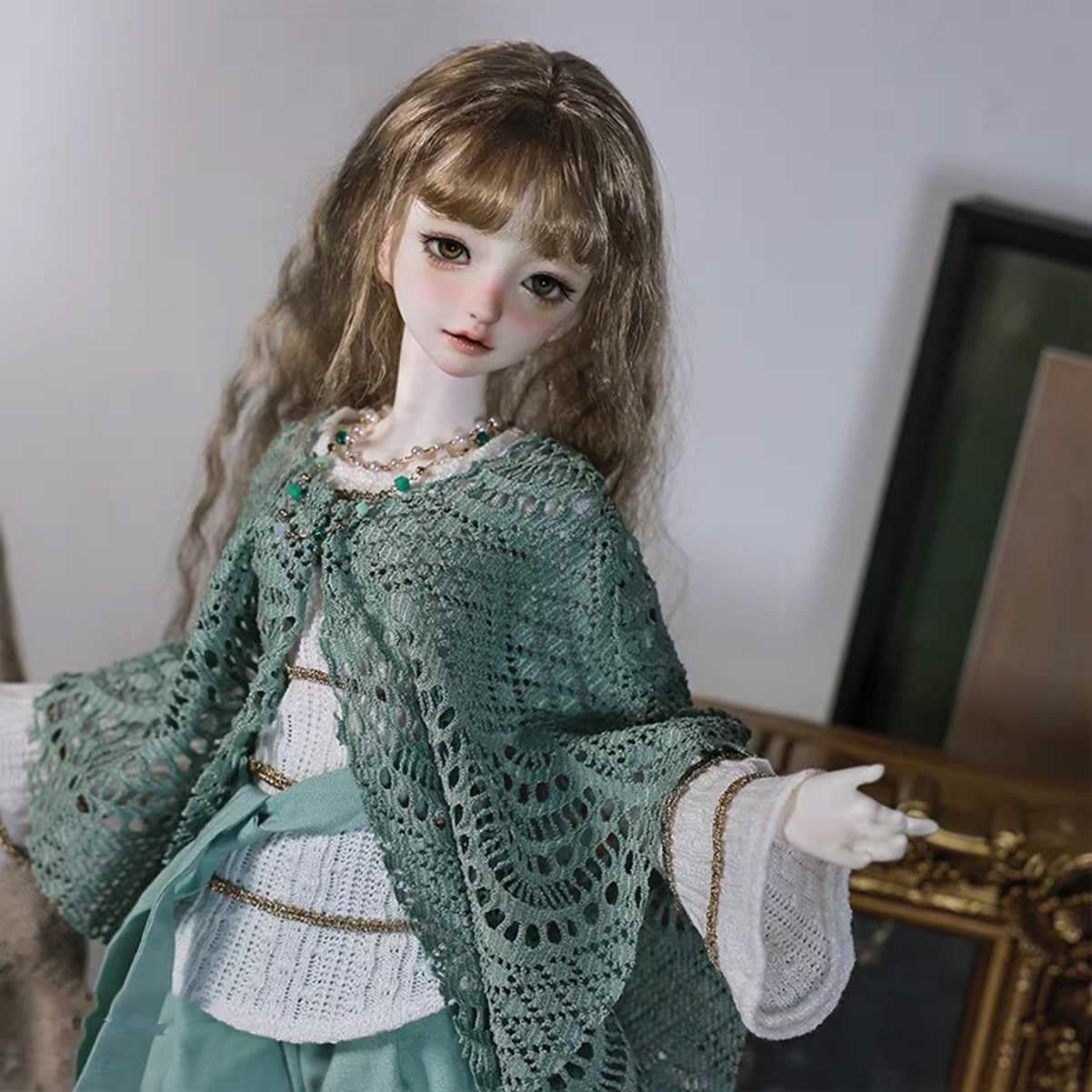 1/4 BJD-Puppe, 44 cm, Kugelgelenk-Puppe mit vollem Outfit, Vintage-Stil, bewegliche Modepuppe für Sammler