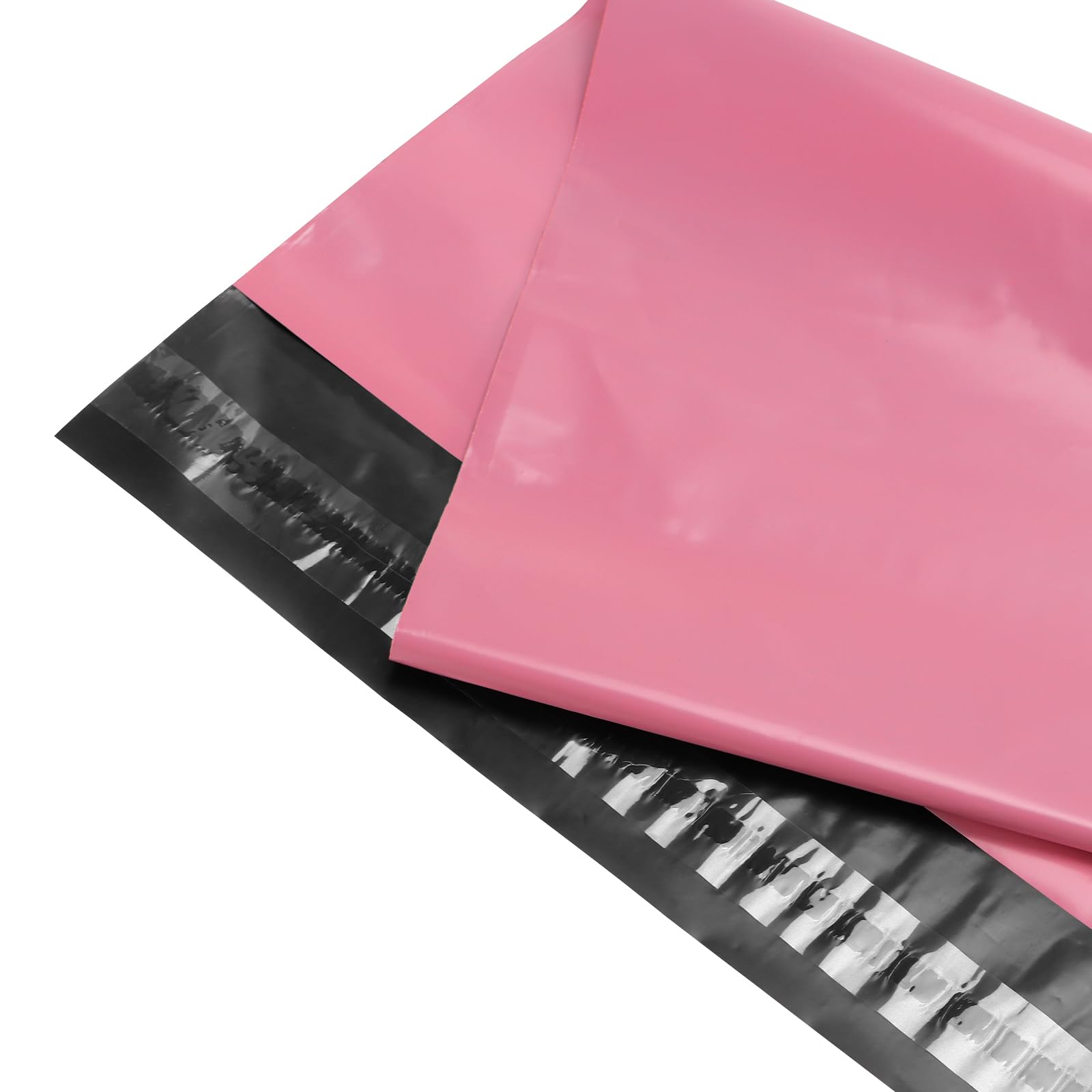 Lot de 100 grands sacs postaux en plastique avec fermeture autocollante Rose 40 x 55 cm