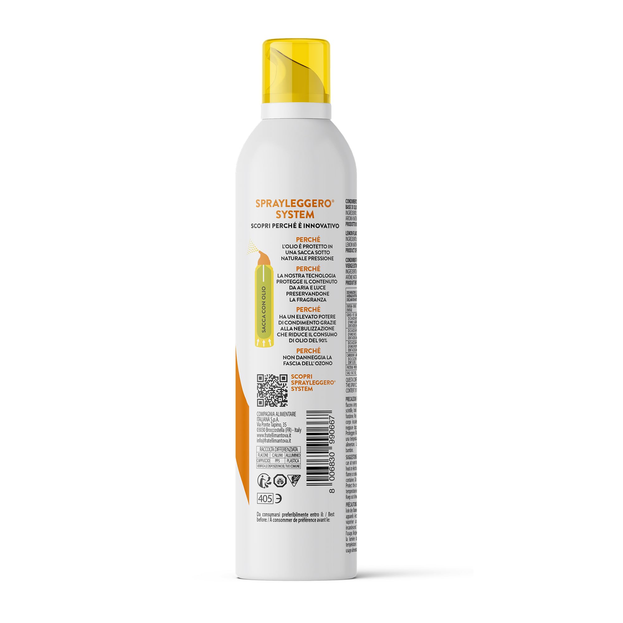 Limone Spray in Olio Extra Vergine di Oliva 6x200ml - Olio Spray italiano – Sprayleggero – 100% Naturale,100% Leggero, 100% Facile - Con lo spray risparmi fino al 90% di prodotto