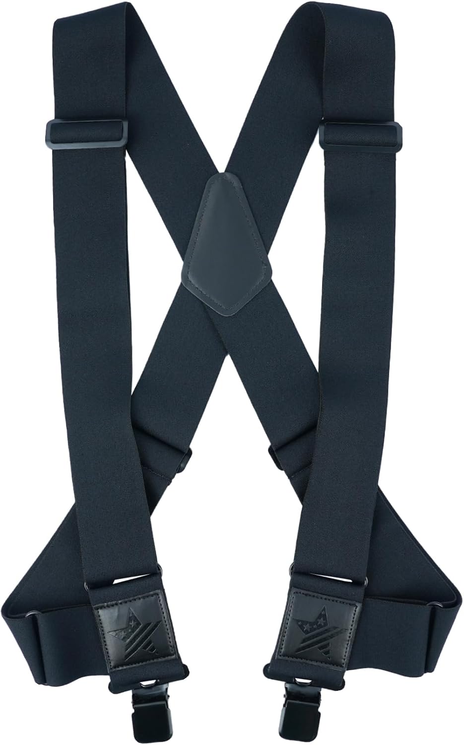 KUNN Men's Suspenders Heavy Duty 2 Inch Side Clip Adjustable Elastic Braces Truck Style Work Suspender