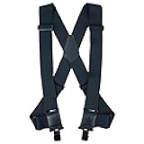 KUNN Men's Suspenders Heavy Duty 2 Inch Side Clip Adjustable Elastic Braces Truck Style Work Suspender