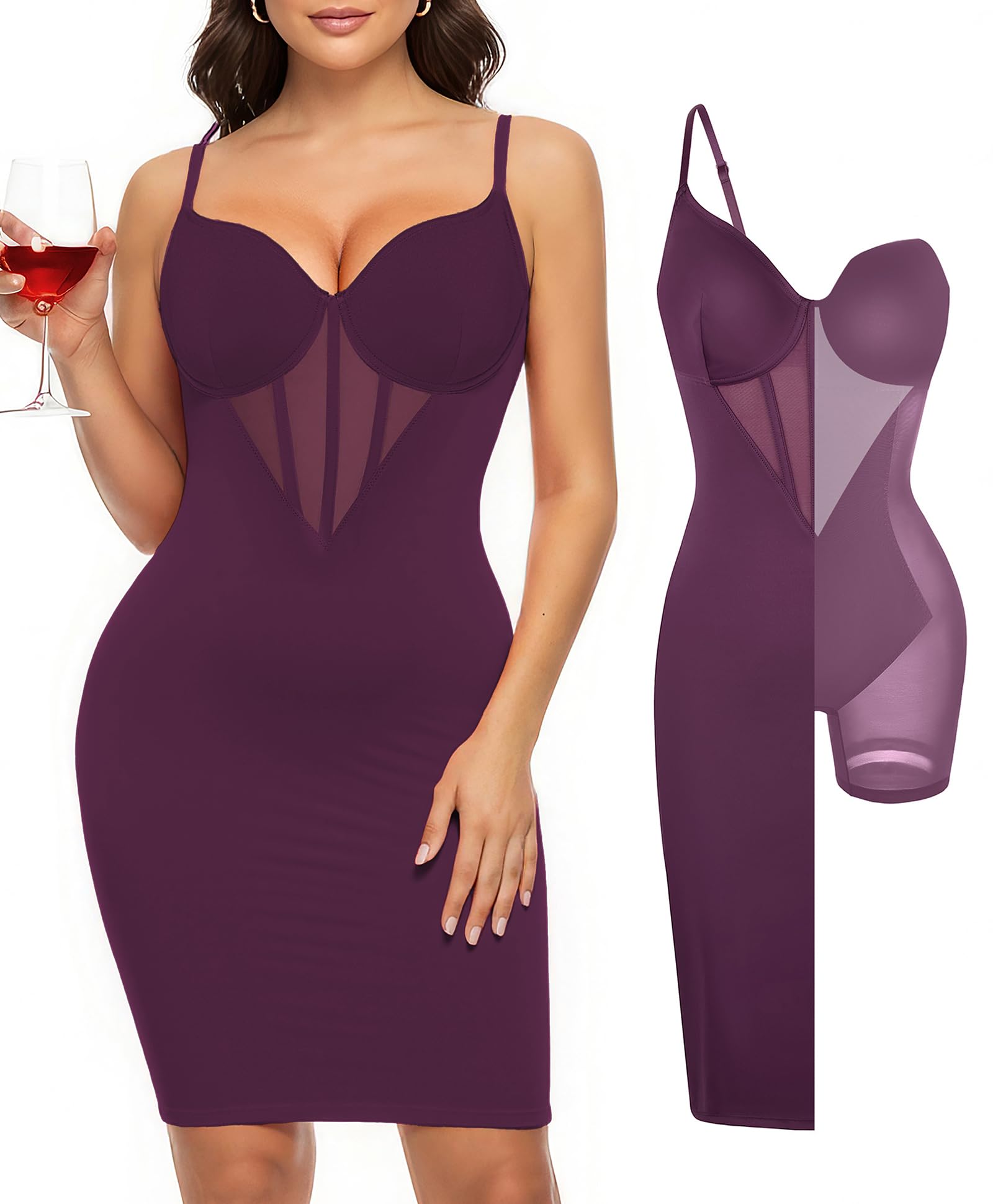 Popilush Corset Dress Shapewear Bodycon Dresses for Women Party Midi Dresses Club Outfits