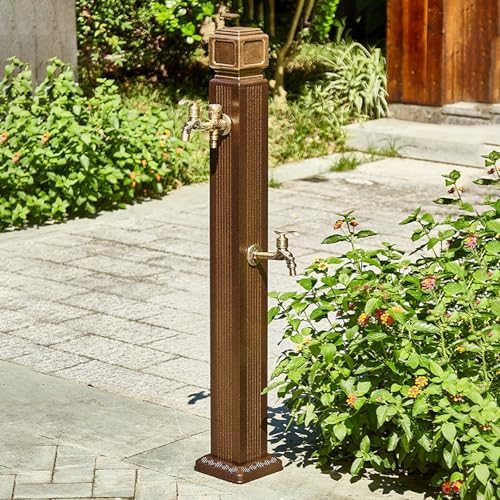 Stainless Steel Vertical Garden Water Column - 25.6in Floor-Mount Water Tap for Irrigation & Water Feature - Durable Outdoor Decor & Fountain Accessory