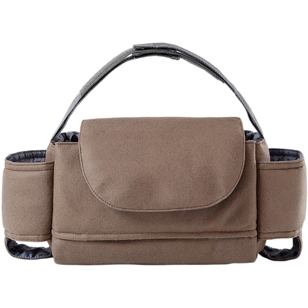 Dianzan Pram Organiser Bag, Baby Stroller Hanging Storage Bag with Cup Holder, Lightweight Stylish Canvas Baby Stroller Bag for Toys