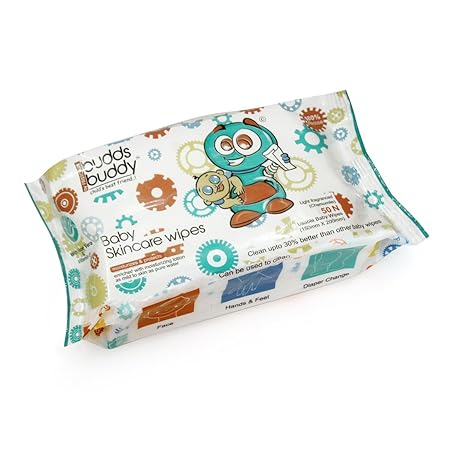 Buddsbuddy Baby Skincare Wet Wipes, 50 Pieces Pack (White)