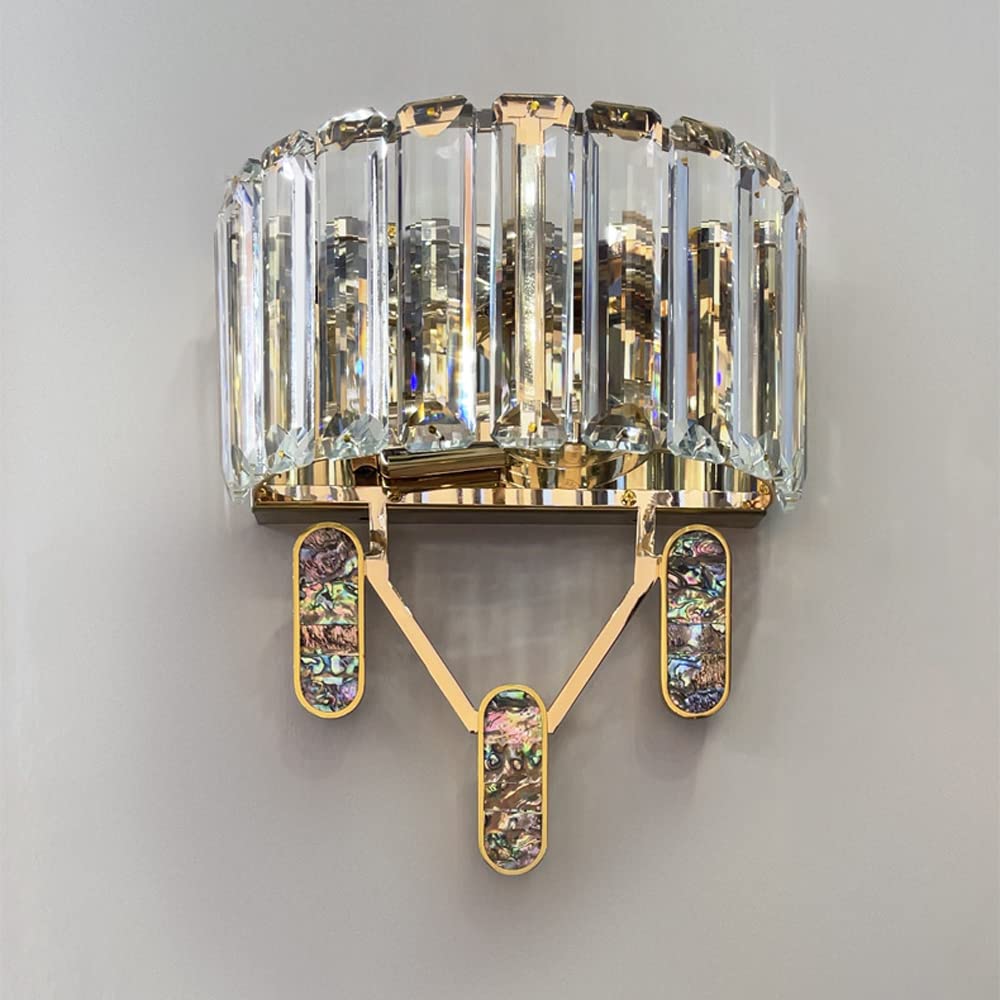 FYZDLAOR Metal Wall Lights for with Clear Crystal Shade,Wall Sconce for Living Room,Wall Mounted Lighting Fixtures for Hallways Indoor(E14)