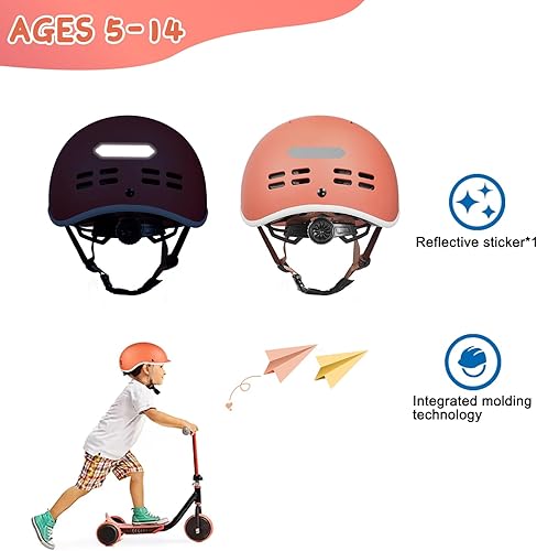 Miniatura 5 de SIFVO - Casco de bicicleta para niños, casco de patineta, casco de protección completa, casco de bicicleta para niños y niñas, casco de bicicleta