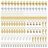 🌻Sie erhalten 160 Stück Dreadlocks Perlen Metallmanschetten in Gold- und Silberfarben, mit 10 verschiedenen Stilen, große Menge für Ihren täglichen Gebrauch.