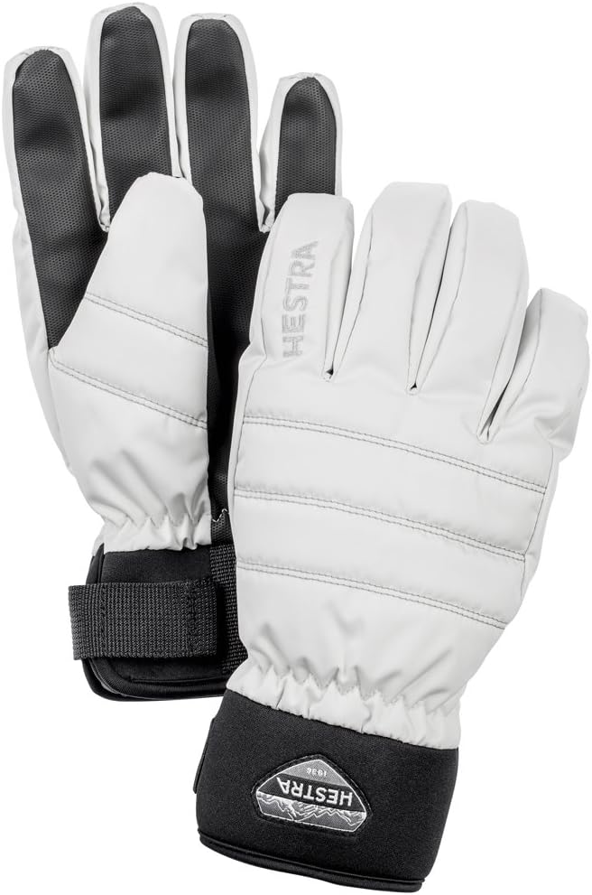 HestraBoge Czone 5 Finger Adults Ski Gloves, Ivory