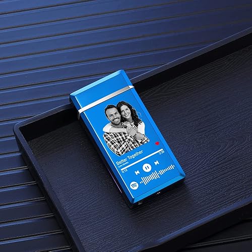 Vista 9 de Encendedor de canción con código de Spotify personalizado, encendedor de arco eléctrico a prueba de viento, interruptor táctil grabado