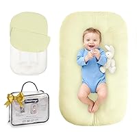 Vista 12 de Tumbona de Bebé para Recién Nacido - Tumbona Acogedora Snuggle Cozy Me Algodón Suave y Transpirable, Nido de Bebé Portátil para Jugar, 0-24 Meses