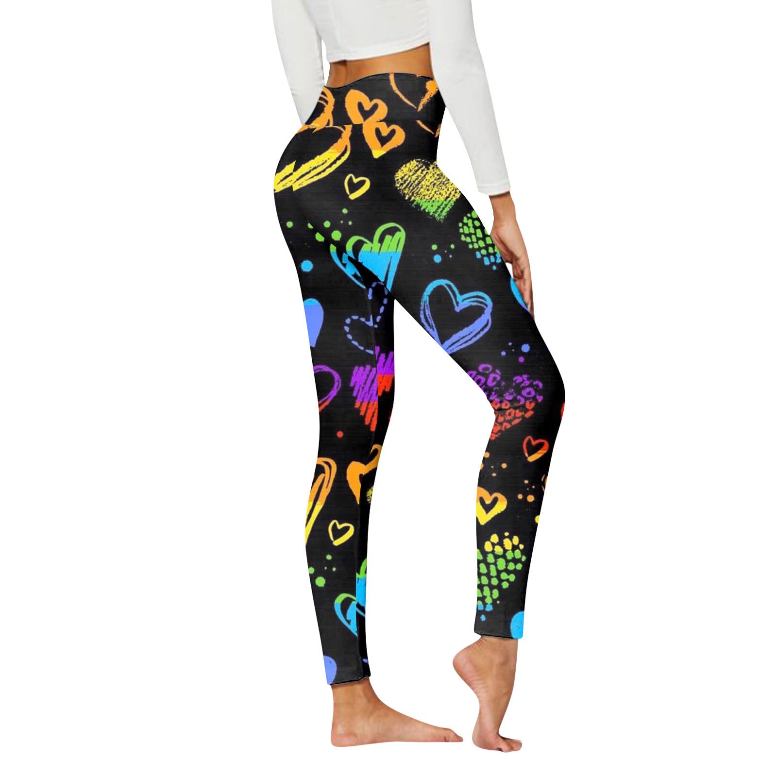 GenericGym Leggings for Women Leggings for Women Casual Christmas Pattern High Waist Floral Printed Yoga Running Daily Fitness Pants Slim Fit Black Leggings Women Ribbed Clearance Festival Essentials