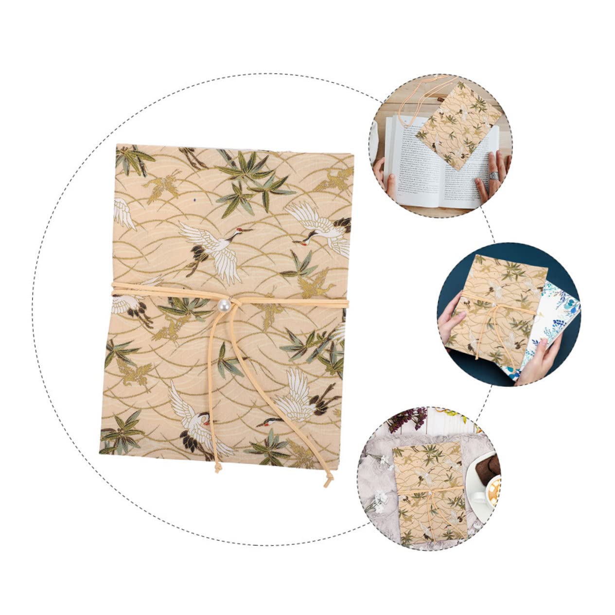 NUOBESTY 5pezzi Copertina Decorativa Per Libri Con Motivo Elegante Protezione Per Libri Con Gru Per Studenti e Amanti Della Lettura
