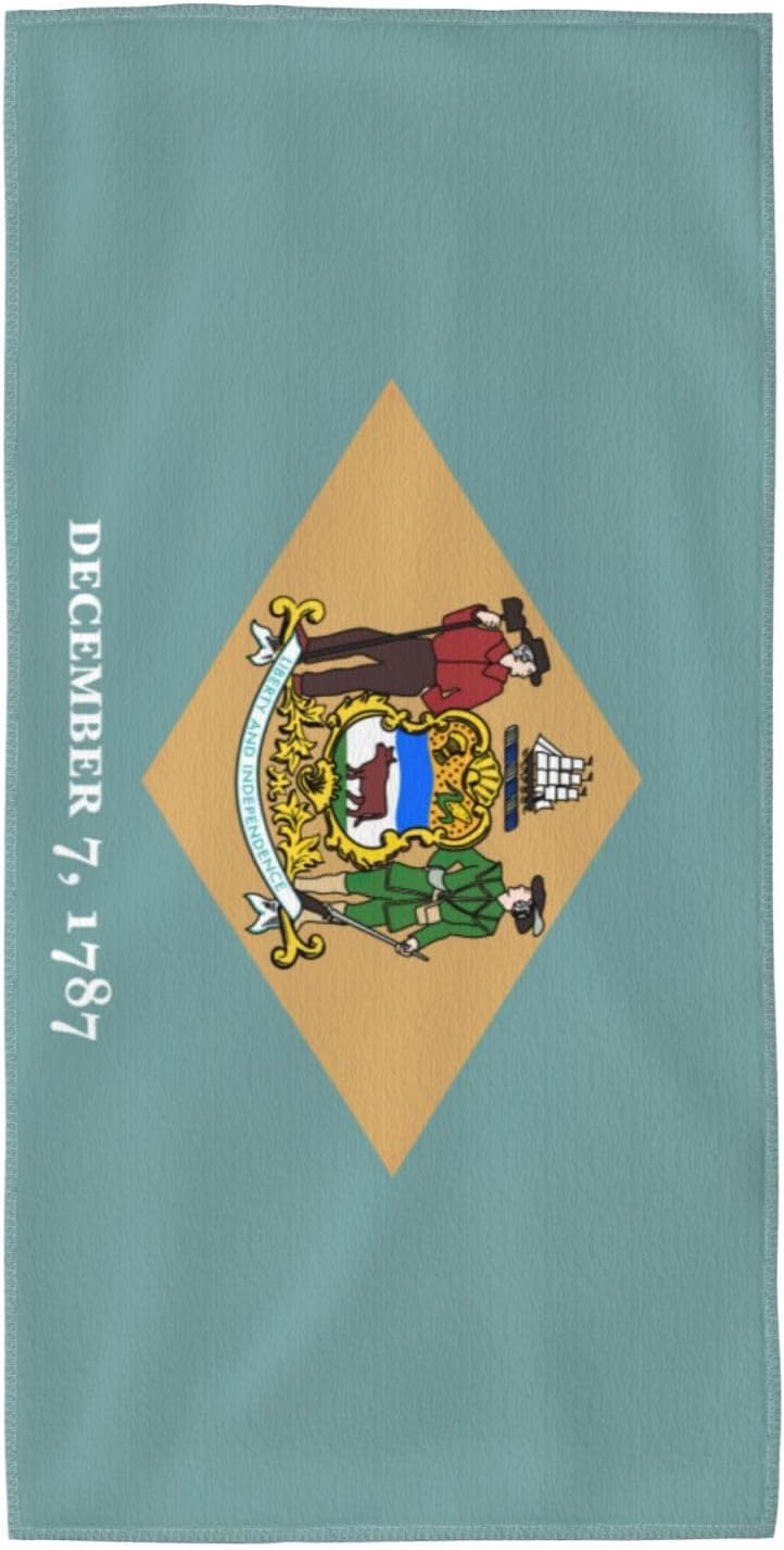 Flag of Delaware Print Hand Towels for Kitchen, Decorative Bathroom Towels Decor Farmhouse Cute for Men Women Gifts