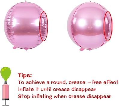 10 pcs Light Pink 4D balloon, 10 inch Foil Mylar Sphere Balloon for Birthday Party,Wedding,Valentine's Day, Christmas,Baby Shower Decoration Supplies