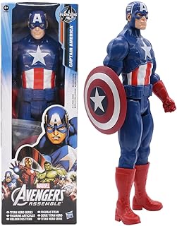 Captain America Figure, BESTZT M-arvel Avengers Titan Hero Series Collectible 30.5-cm Captain America Action Figure, For Children Aged 4 and Up