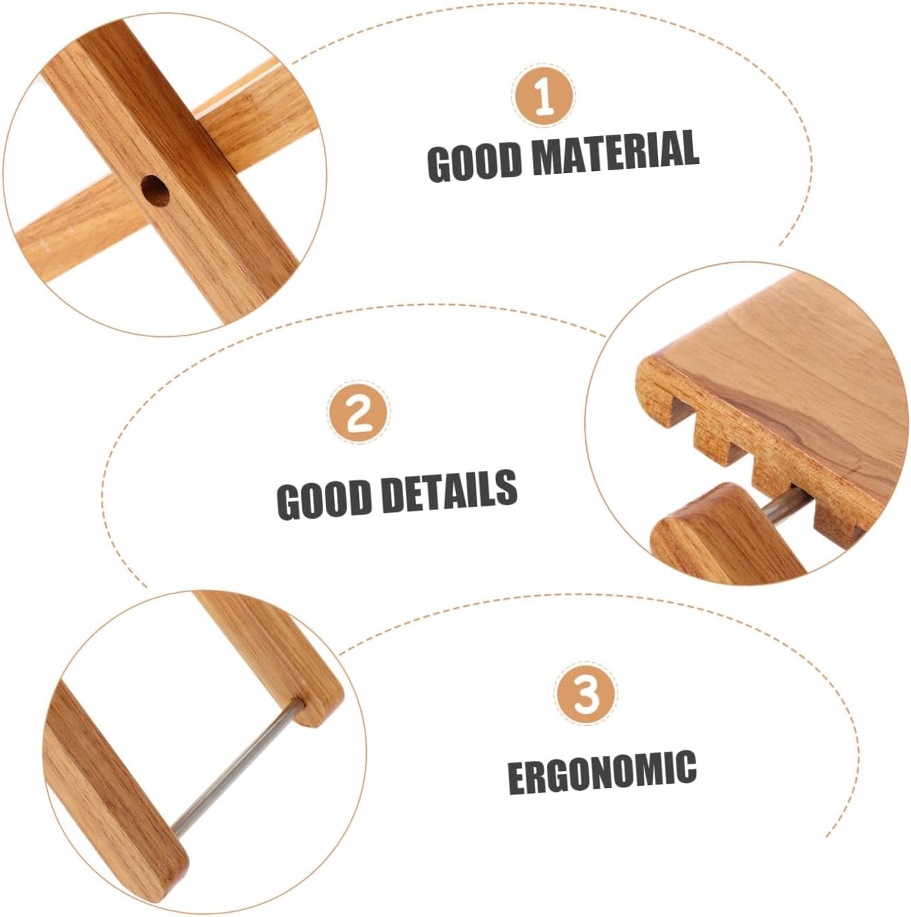 Classical Guitar Wooden Foot Stool Adjustable Height for Musicians