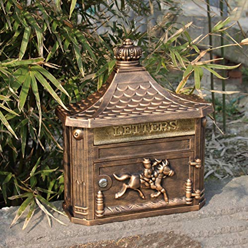 XXFFD Creativo Independiente Reparto Buzón de Correo de casa Buzón de Correo al Aire Libre Retro montado en la Pared Carta de Correo al Aire Libre