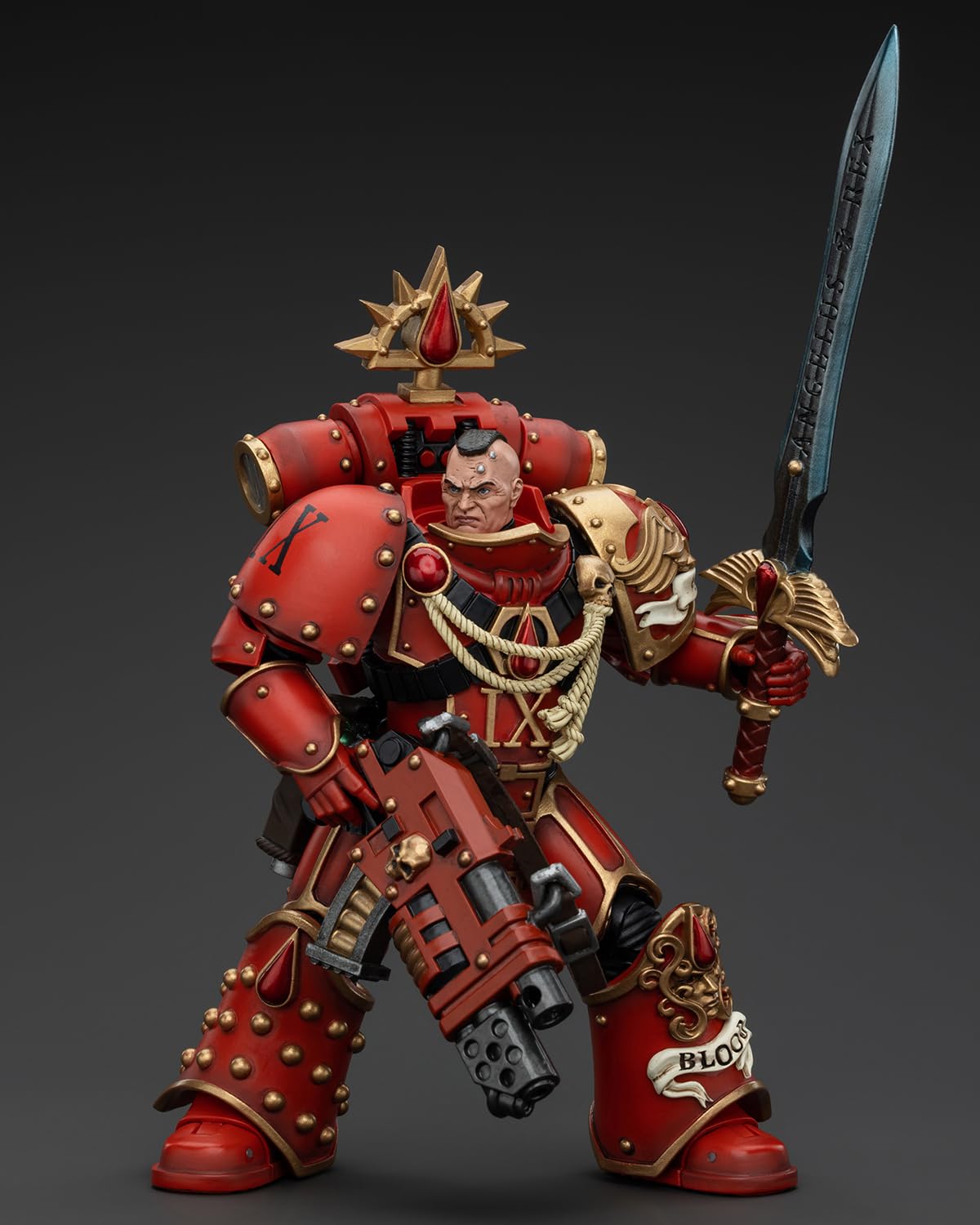 GWTCTOY JoyToy Warhammer 40K oryginalna figurka akcji 1:18, Blood Angels Raldoron, pierwszy kapitan krwawych aniołów, 12 cm, zestawy kolekcjonerskich figurek akcji