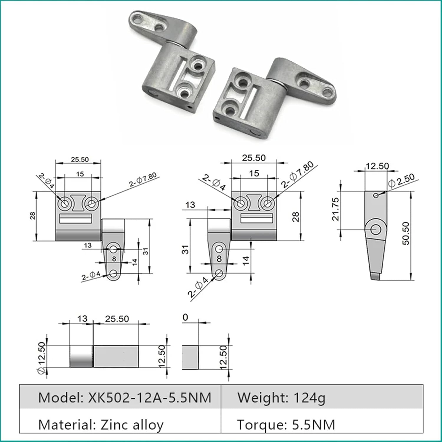 Zinc Alloy Material Any Angle Constant Mini Hinge Constant Embedded Hinges for Home Office Cupboard Cabinet Closet(Large 5.5NM)
