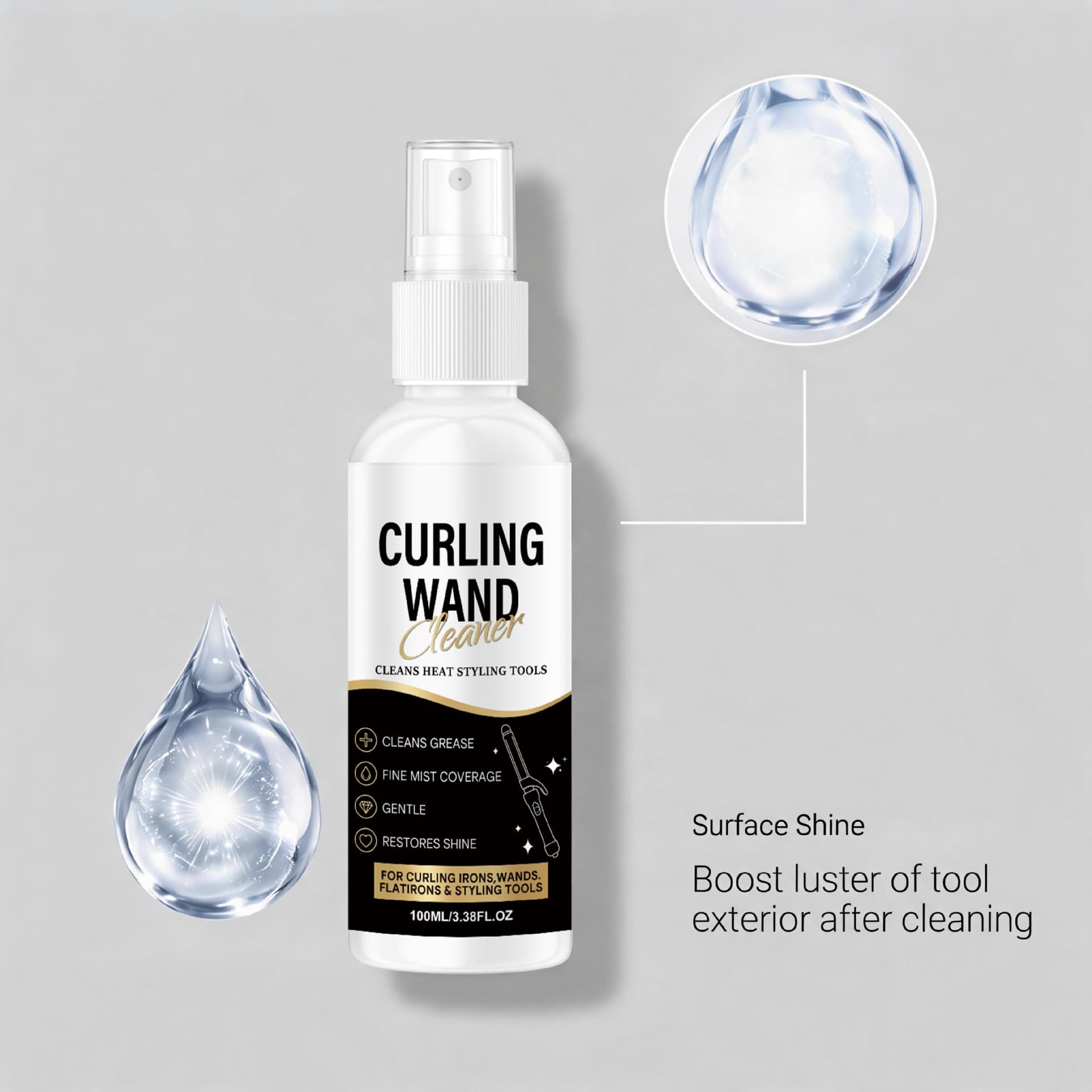 Spray Nettoyant Pour Outils Coiffure, Nettoyant Pour Fer À Friser. (8PCS)