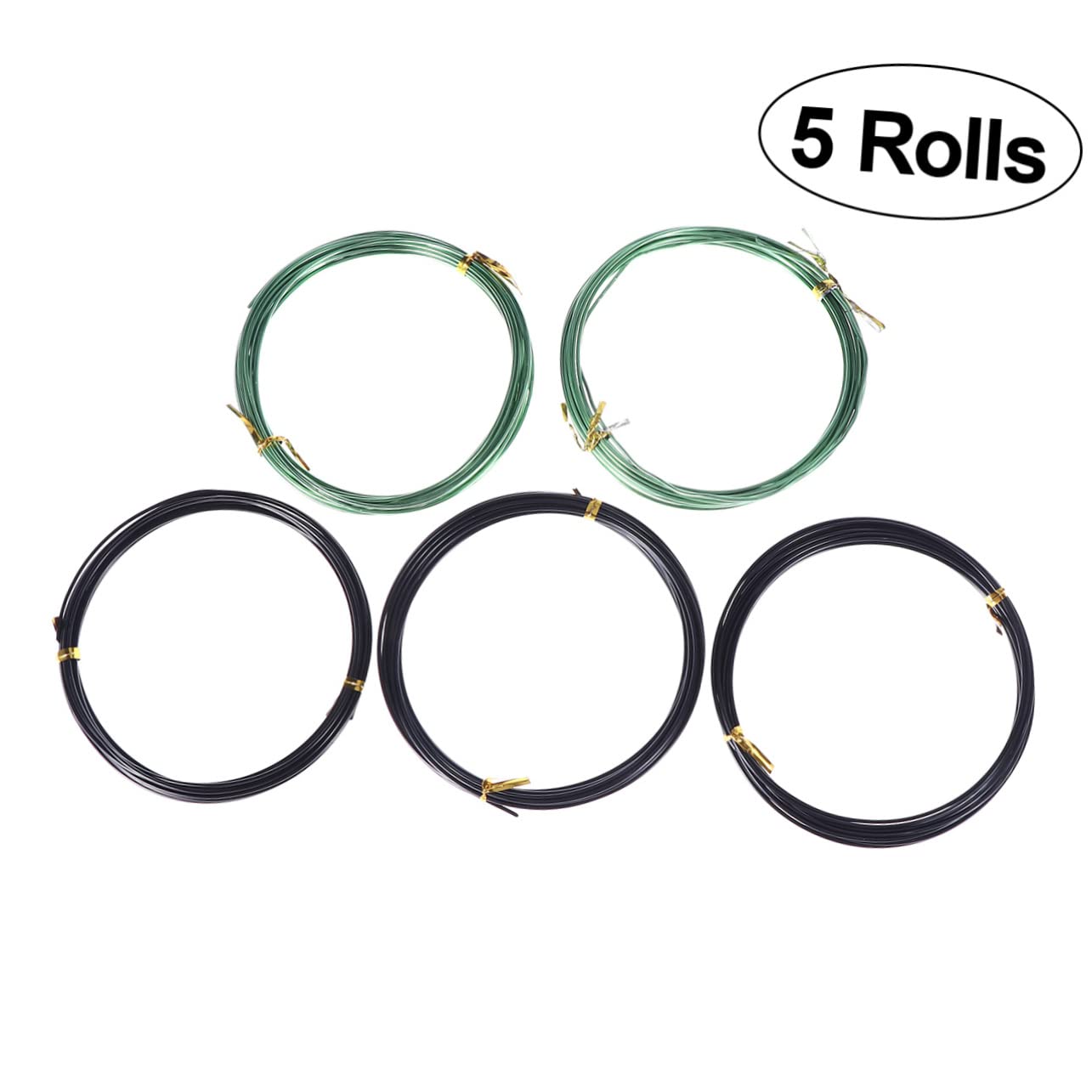 TEHAUX 15rolls Aluminum Wire of Flexible Wire for Crafts Gardening Jewelry Making Black Bendable Crafting Material